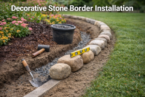 Decorative Stone Border Installation: A Simple Upgrade That Transforms Your Landscape